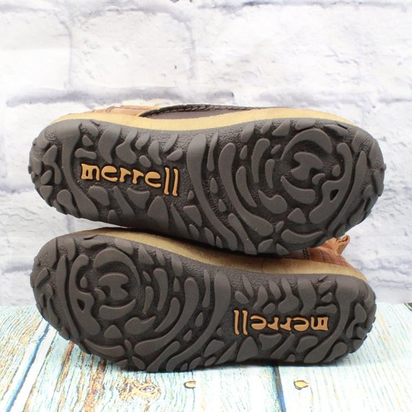 MERRELL Tremblant Pull On Polar Shearling Boots Oak Leather Size 5.5 - Picture 9 of 9